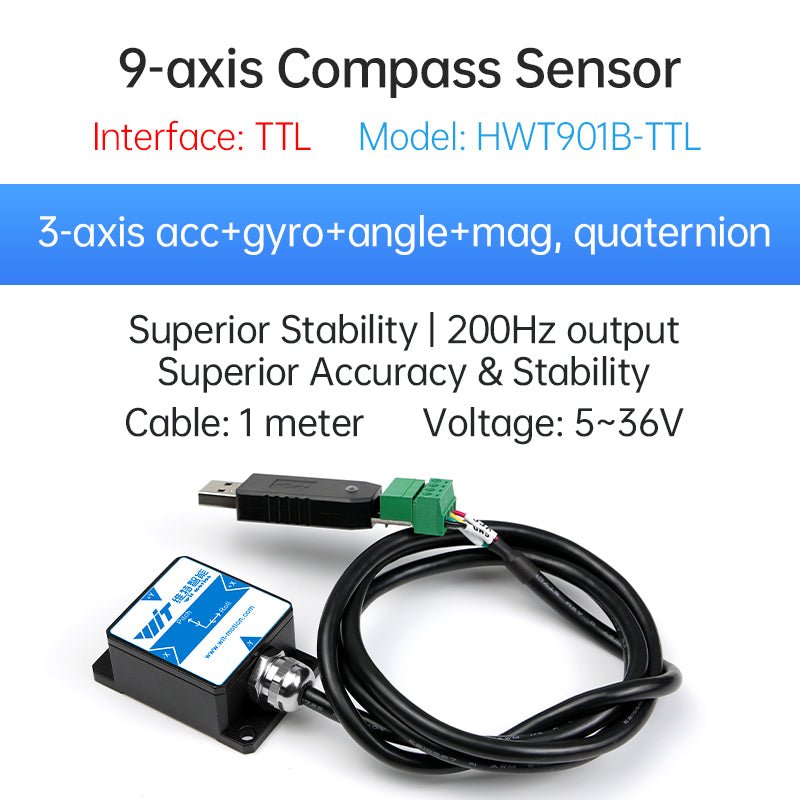 HWT901B - TTL - Accelerometer+Inclinometer - mpu6050 - mpu9250+Angle Sensor Gyroscope for Arduino Magneometer.