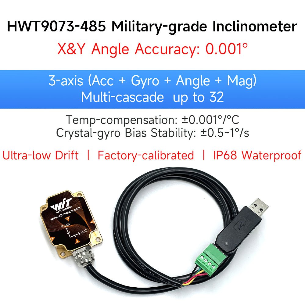 HWT9073 - 485 - Accelerometer+Inclinometer - mpu6050 - mpu9250+Angle Sensor Gyroscope for Arduino Magneometer.