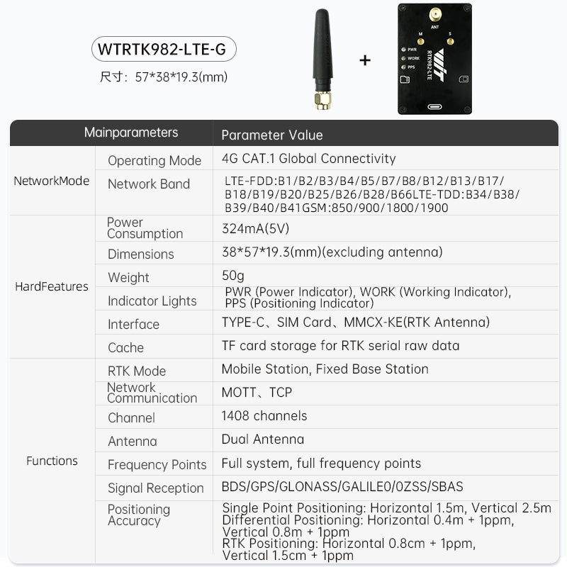 WTRTK982 - LTE - G - Accelerometer+Inclinometer - mpu6050 - mpu9250+Angle Sensor Gyroscope for Arduino Magneometer.