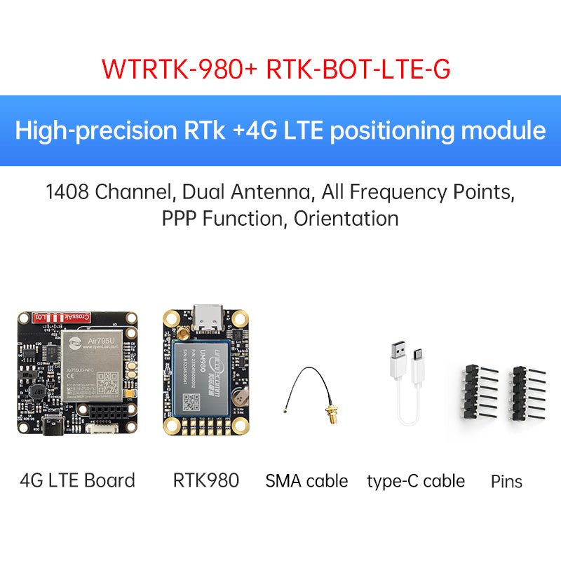 WTRTK980 with 4G board - Accelerometer+Inclinometer - mpu6050 - mpu9250+Angle Sensor Gyroscope for Arduino Magneometer.