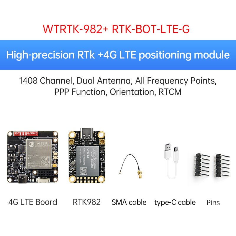 WTRTK982 with 4G board - Accelerometer+Inclinometer - mpu6050 - mpu9250+Angle Sensor Gyroscope for Arduino Magneometer.