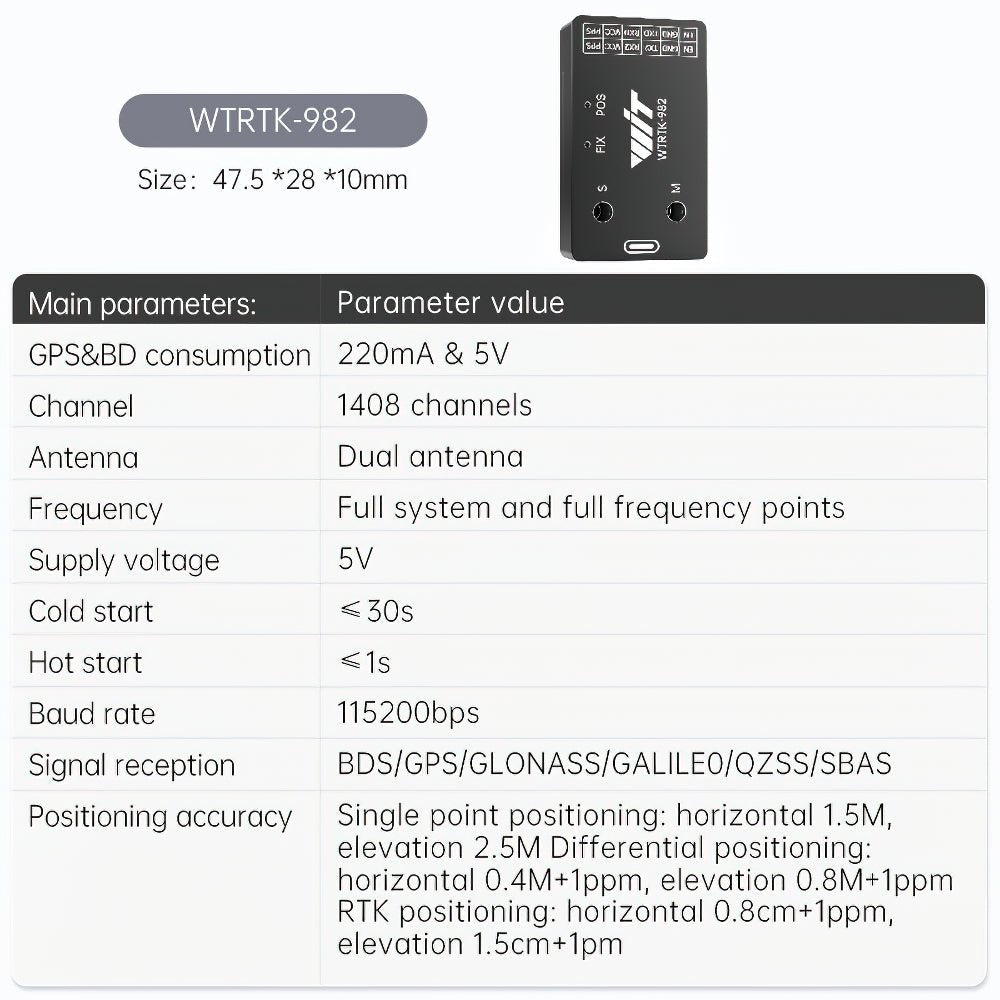WTRTK - 982 with shell - Accelerometer+Inclinometer - mpu6050 - mpu9250+Angle Sensor Gyroscope for Arduino Magneometer.