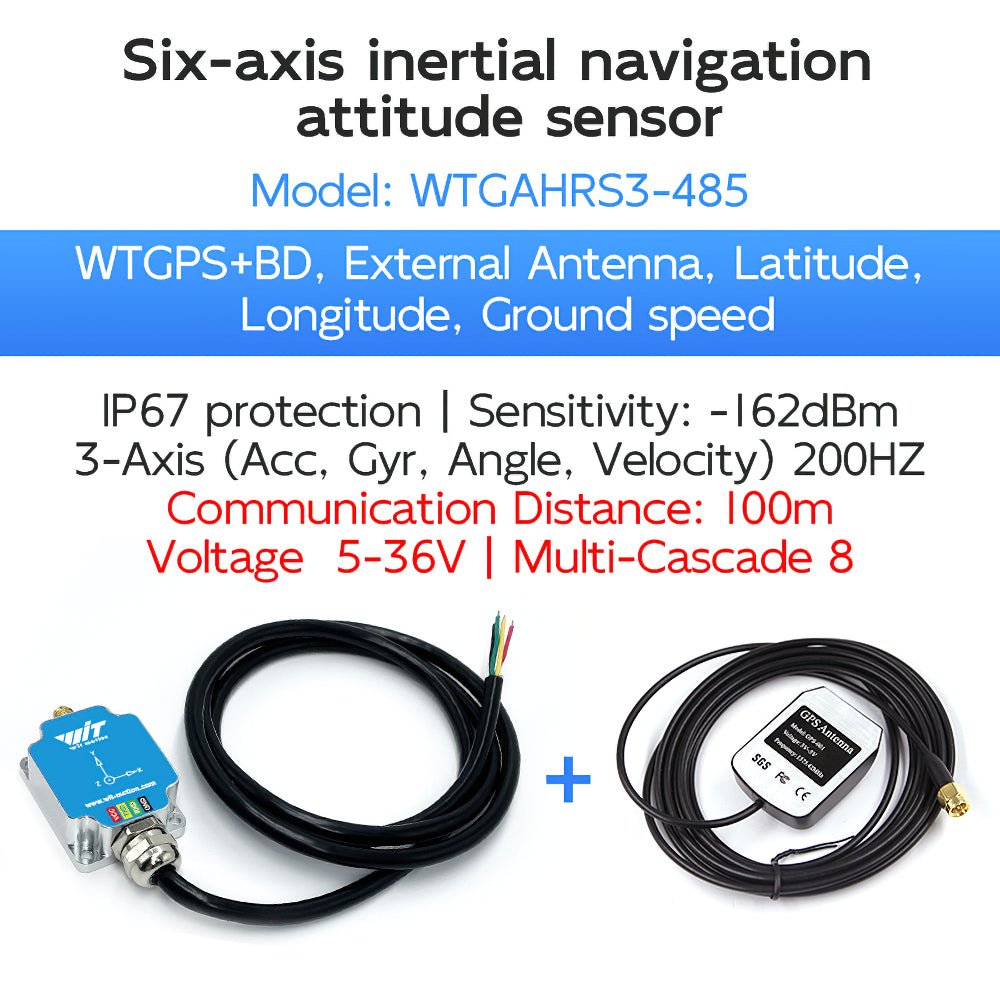 WTGAHRS3 - 485 - Accelerometer+Inclinometer - mpu6050 - mpu9250+Angle Sensor Gyroscope for Arduino Magneometer.
