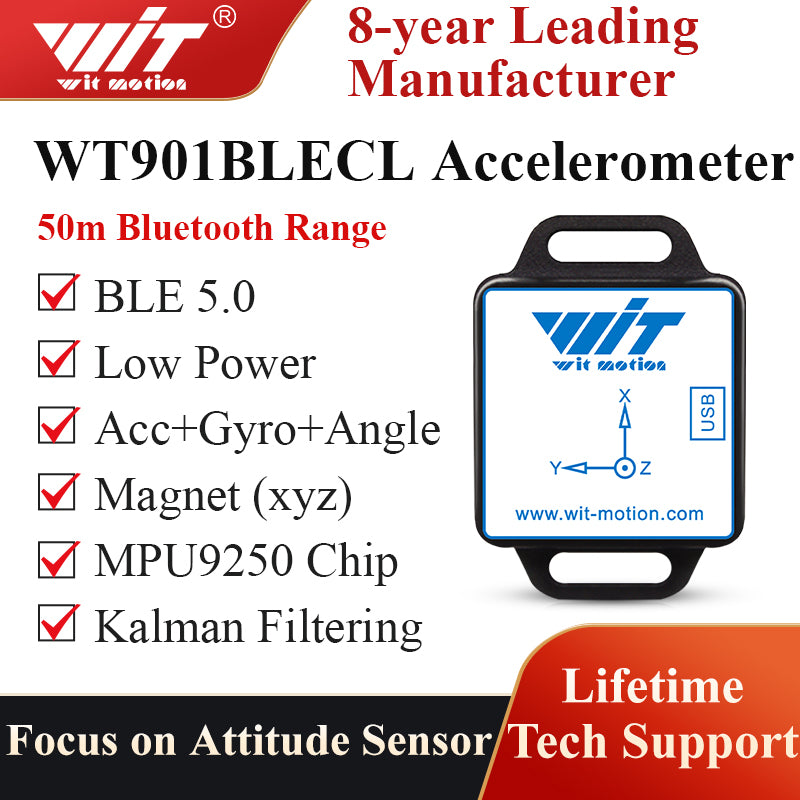 [Bluetooth 5.0 Accelerometer+Inclinometer] WT901BLECL MPU9250 High-Pre