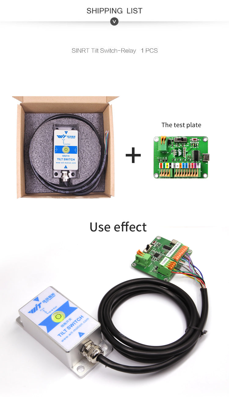 【SINRT Relay-Output-Type Tilt Switch】High-Precision Three-axis Analog (0.05° Accuracy) Security Inclinometer, Anti- Vibration Tilt Angle Alarm Sensor (IP67) for Building/Bridge Monitoring - WitMotion