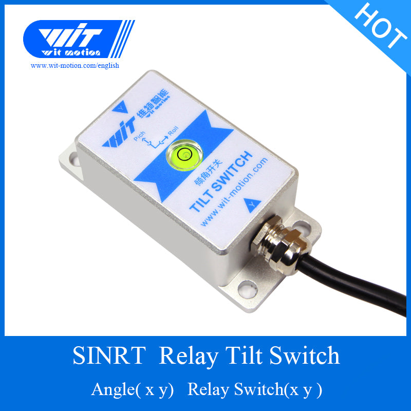 【SINRT Relay-Output-Type Tilt Switch】High-Precision Three-axis Analog (0.05° Accuracy) Security Inclinometer, Anti- Vibration Tilt Angle Alarm Sensor (IP67) for Building/Bridge Monitoring - WitMotion