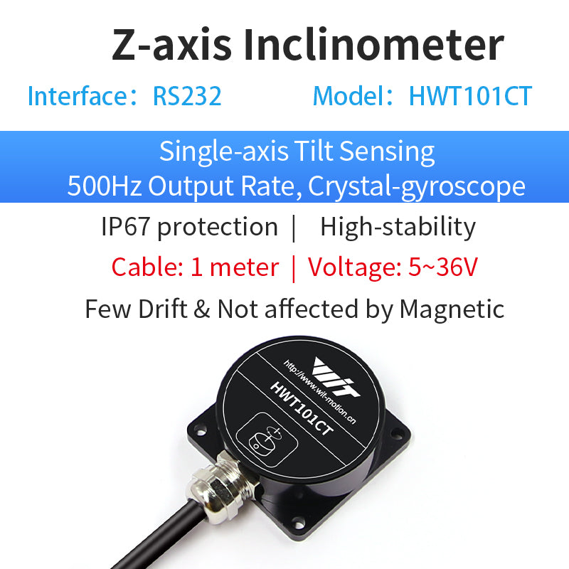 HWT101CT-TTL Military Grade Z-Axis Inclinometer, MEMS Tilt Sensor