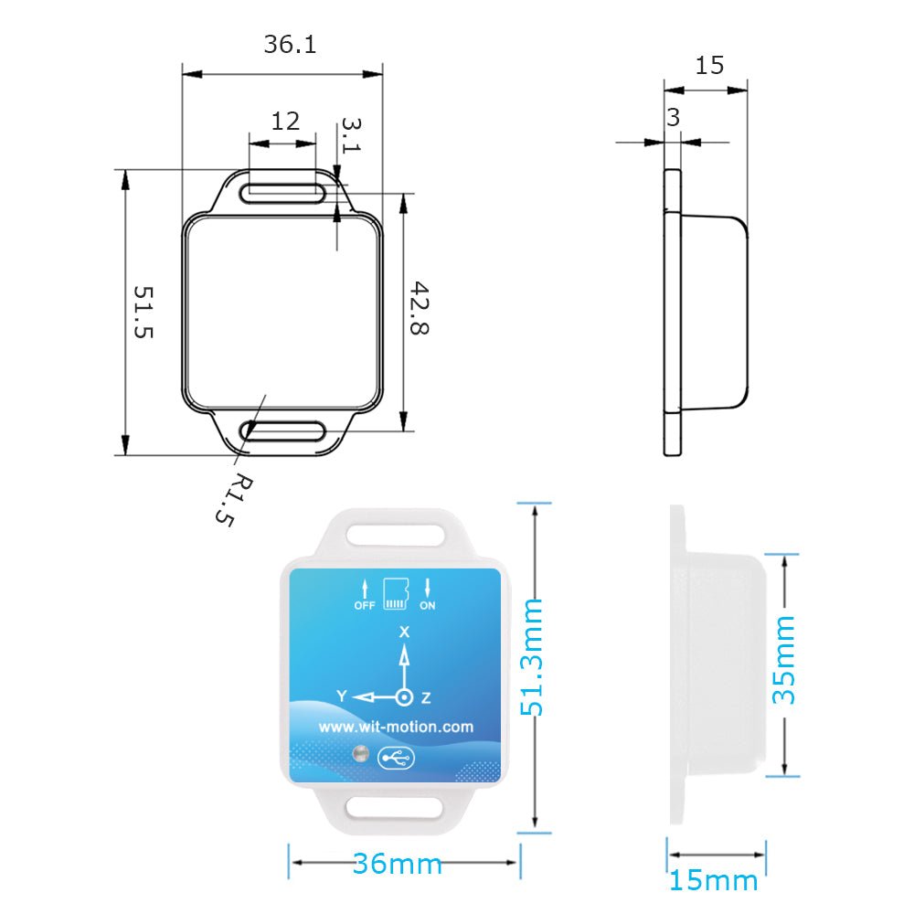 WT901SDCL - Accelerometer+Inclinometer - mpu6050 - mpu9250+Angle Sensor Gyroscope for Arduino Magneometer.