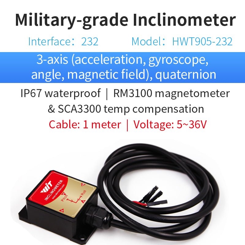 HWT905 - RS232 - Accelerometer+Inclinometer - mpu6050 - mpu9250+Angle Sensor Gyroscope for Arduino Magneometer.