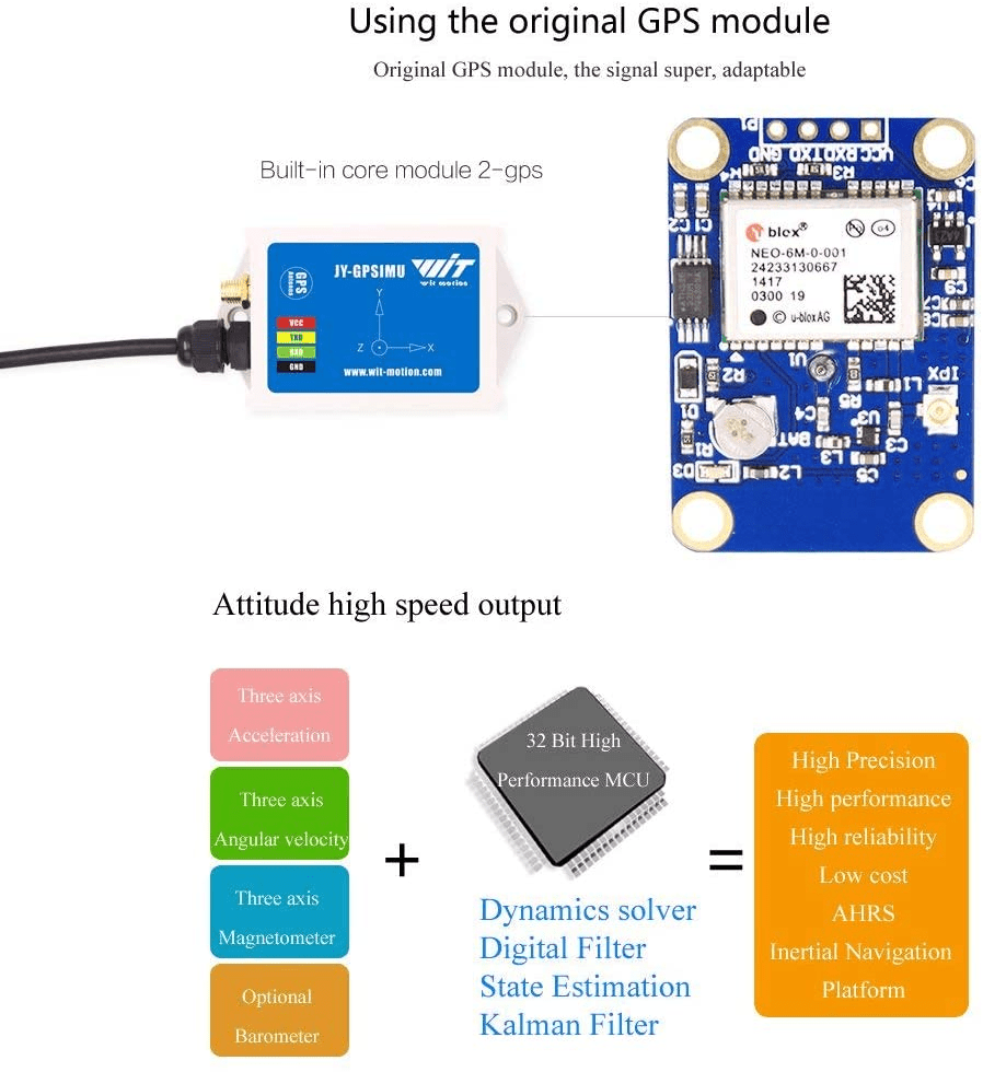 WTGAHRS1 - Accelerometer+Inclinometer - mpu6050 - mpu9250+Angle Sensor Gyroscope for Arduino Magneometer.