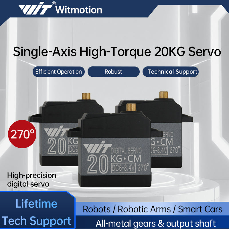 WitMotion Waterproof Servo 20Kg High Speed servo Pro Metal Gear Digital Servo Baja Servo For 1/8 1/10 Scale RC Cars Robot Arm - WitMotion ShenZhen CO.,LTD