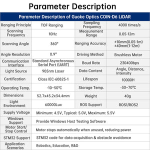 WitMotion dTOF laser lidar sensor module outdoor Light resistance 60Klx 5000Hz 12m 360° Scanning support ROS1 ROS2 Arduino - WitMotion ShenZhen CO.,LTD