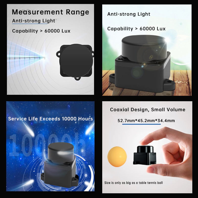 WitMotion dTOF laser lidar sensor module outdoor Light resistance 60Klx 5000Hz 12m 360° Scanning support ROS1 ROS2 Arduino - WitMotion ShenZhen CO.,LTD