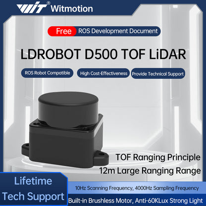 LDROBOT D500 lidar kit DTOF laser Radar Lidar Scanner 360° 30000Lux 5000Hz support ROS1 ROS2 for Indoor and outdoor - WitMotion ShenZhen CO.,LTD