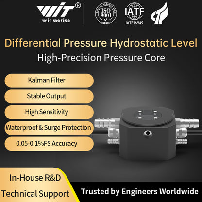 High Precision Differential Pressure Hydrostatic Leveling Sensor / Settlement Monitoring System / RS485 Output for Bridge & Buil