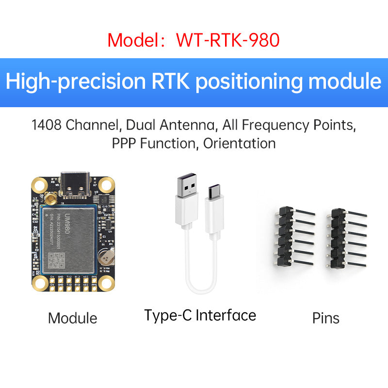 WITMOTION GPS-RTK Module UM982 ZED-F9P High-precision Centimeter-level Differential Relative Positioning and Orientation UM960