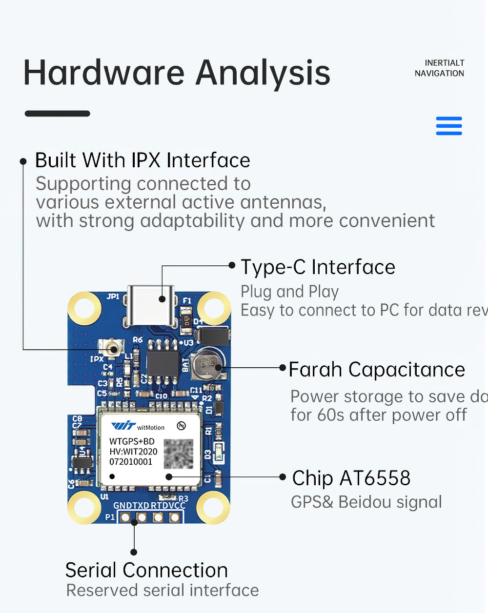 WitMotion High-Precision | GNSSSOC WTGPS+BD GPS,GLONASS,QZSS,NMEA0183 Module, With Flight Control, Antenna for Arduino - WitMotion