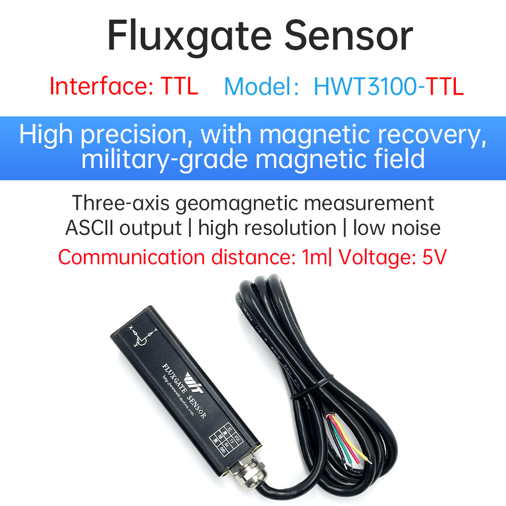 WitMotion HWT3100 three-axis electronic compass geomagnetic sensor PNI magnetometer heading angle fluxgate, 3D space magnetic field measurement