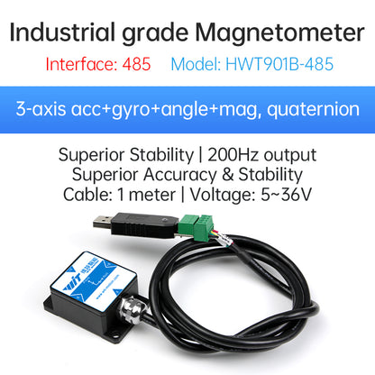 [Military-Grade Accelerometer+Inclinometer] HWT901B MPU9250 9-axis Gyroscope+Angle(XY 0.05° Accuracy)+Digital Compass+Air Pressure+Altitude, Magnetometer Compensation AHRS IMU | Kalman Filtering