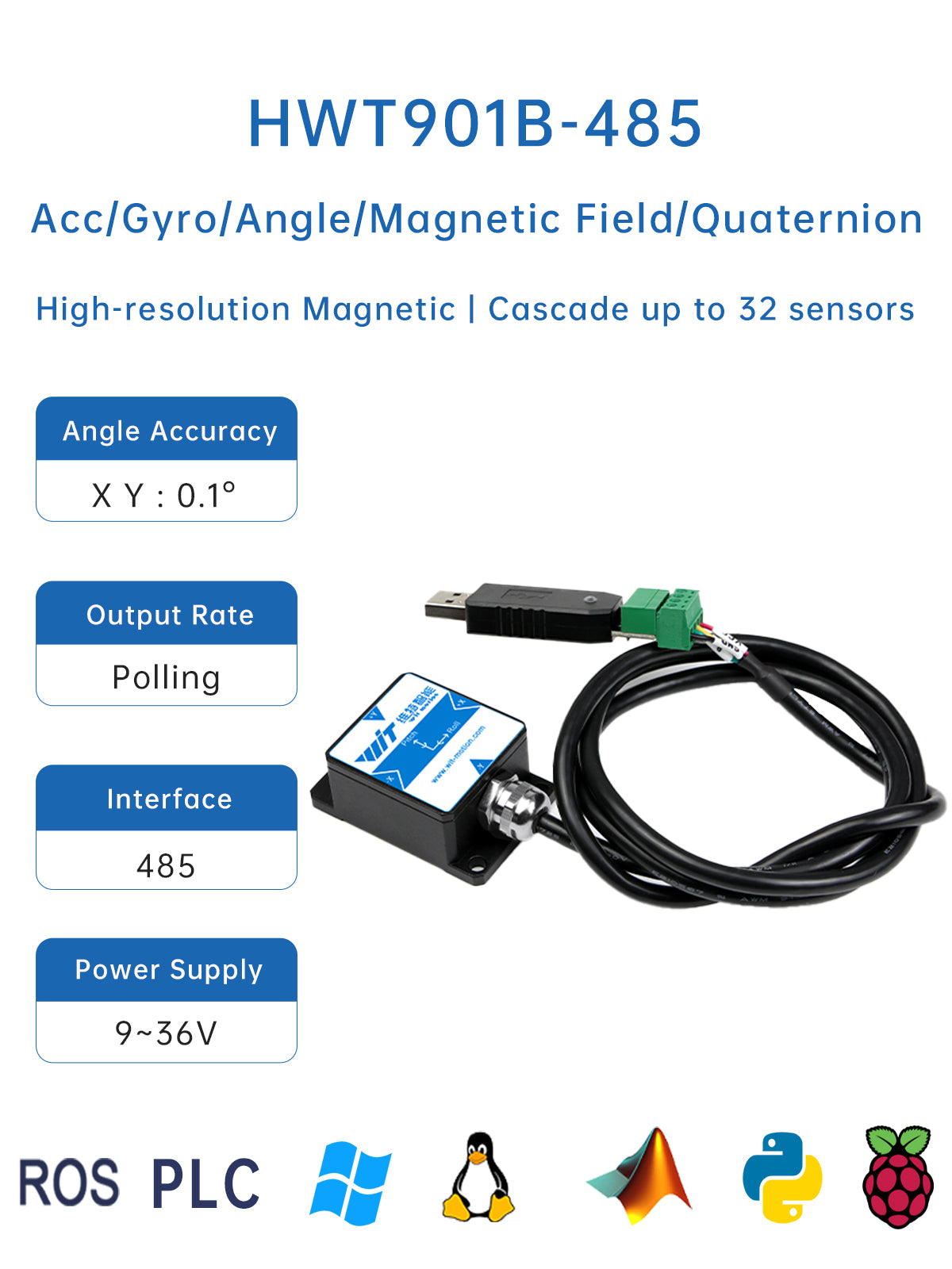 [HWT901B] MPU9250 9-axis Gyro+Angle+Digital Compass+Pa+Altitude, Mag Compensation AHRS IMU - WitMotion ShenZhen CO.,LTD