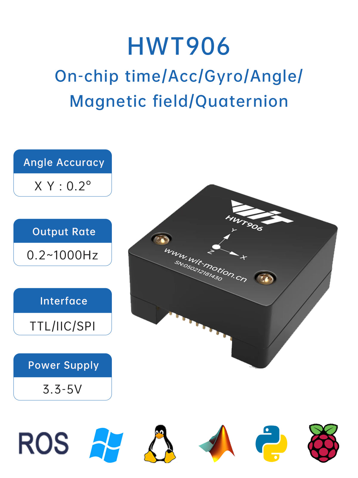 Lightweight Accelerometer Automotive-grade 1000Hz Accelerometer with High Stability