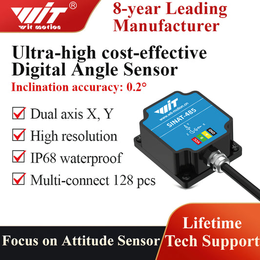 WitMotion SINAT Dual-axis AHRS Inclinometer accelerometer Angle Tilt Switch, Digital Output, IP68 Waterproof,Anti-vibration