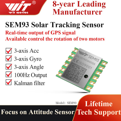 WitMotion 9-Axis Angle Serial port Motor Photovoltaic Solar Tracking Sensor, 0.2 deg accuracy, GPS Inclination Module WT-SEM9
