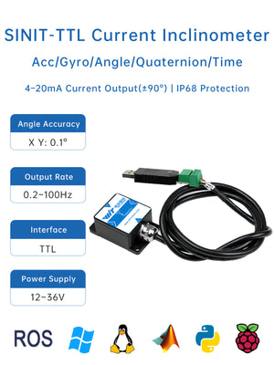 [SINIT-TTL] Current Analog Tilt Switch,IP67,Dual-axis Analog (4-20mA, -90 °) Security Inclinometer