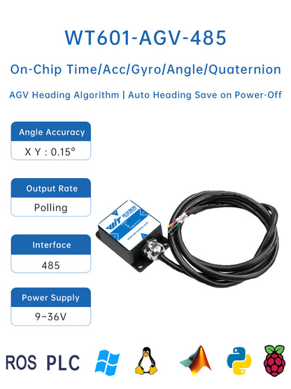 [HWT601] 3-axis IMU Inertial Navigation ROS Robot Module, MEMS Tilt Angle Sensor, built-in DOF Crystal Gyroscope