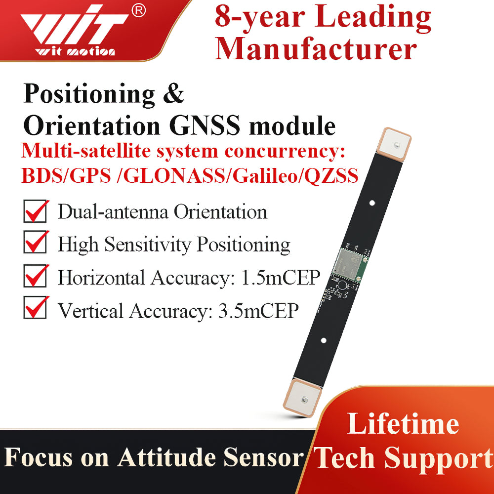 Witmotion WTGPS-02H Directional Positioning GPS BeiDou GNSS Low-power Module, output 3-Axis Heading + Tilt Angle + Roll - WitMotion