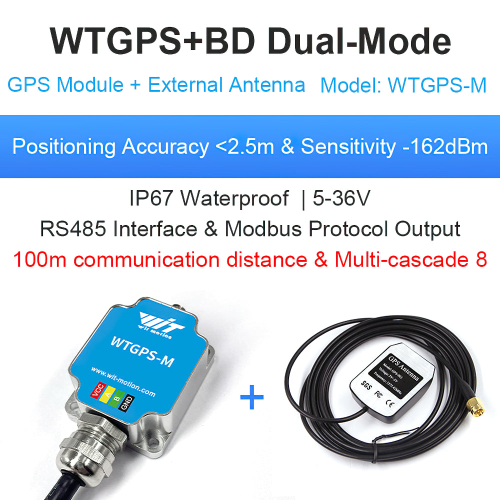 WitMotion High-Precision | GNSSSOC WTGPS+BD GPS,GLONASS,QZSS,NMEA0183 Module, With Flight Control, Antenna for Arduino - WitMotion
