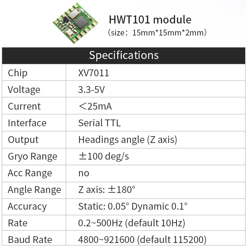 HWT101CT - TTL - Accelerometer+Inclinometer - mpu6050 - mpu9250+Angle Sensor Gyroscope for Arduino Magneometer.