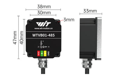 WitMotion WTVB01-485 triaxial displacement+speed+amplitude+frequency, vibration sensor IP67 Waterproof and dustproof, for motor pump vibration monitoring - WitMotion