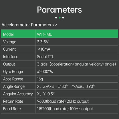 WT1 - IMU - Accelerometer+Inclinometer - mpu6050 - mpu9250+Angle Sensor Gyroscope for Arduino Magneometer.