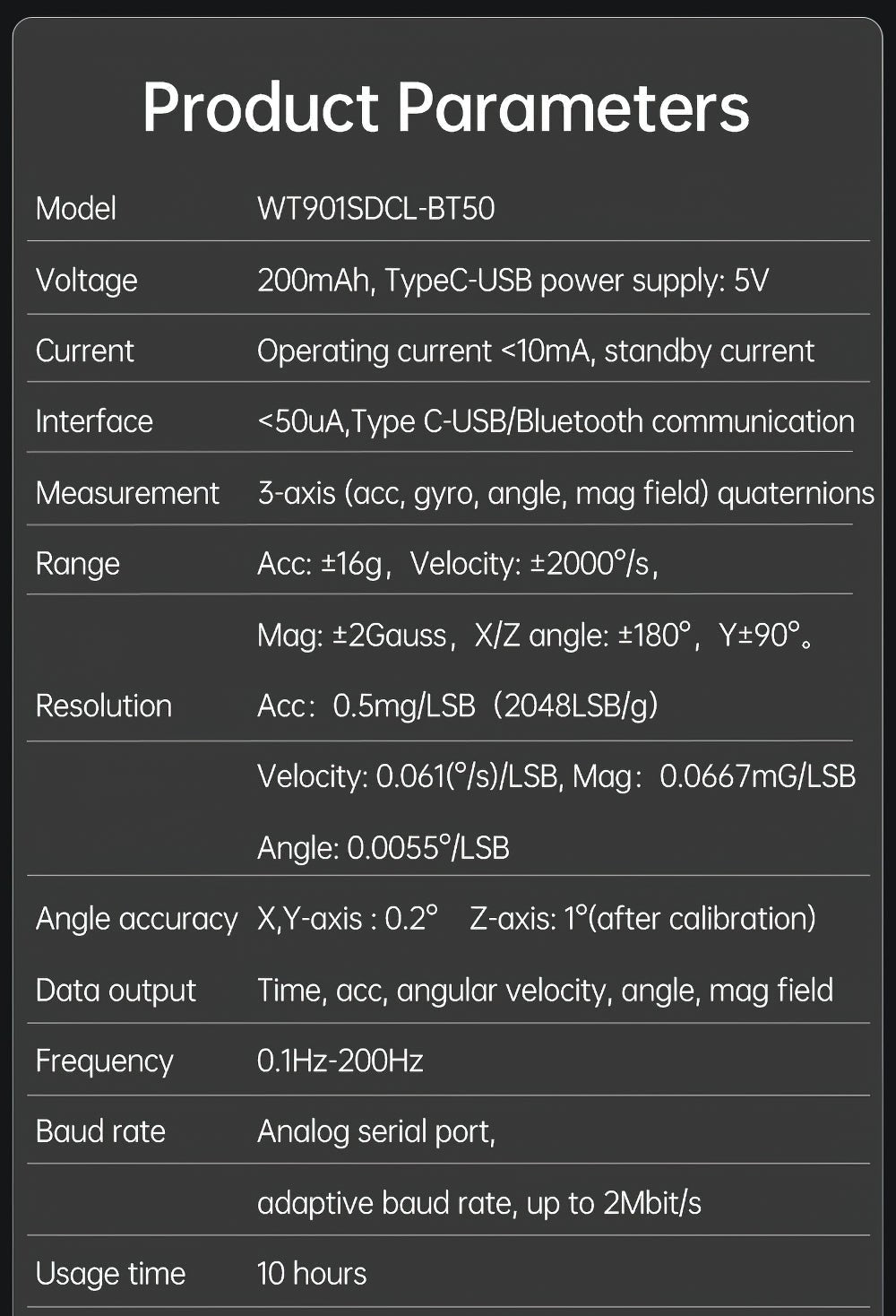 WT901SDCL - BT50 - Accelerometer+Inclinometer - mpu6050 - mpu9250+Angle Sensor Gyroscope for Arduino Magneometer.