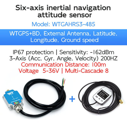WTGAHRS3 - 485 - Accelerometer+Inclinometer - mpu6050 - mpu9250+Angle Sensor Gyroscope for Arduino Magneometer.