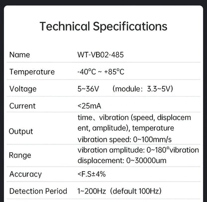 WTVB02 - 485 Magnet with 1 meter - Accelerometer+Inclinometer - mpu6050 - mpu9250+Angle Sensor Gyroscope for Arduino Magneometer.