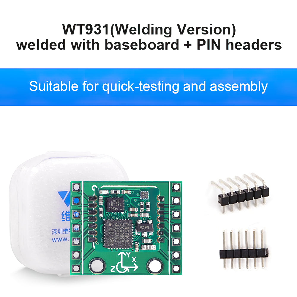 【1000Hz Electronic Compass+Tilt Sensor】WT931 High-Performance Acceleration+Gyro+Angle +Magnetometer with Kalman Filtering, MPU9250 Vibration IMU with Evaluation Board (IIC/TTL), for Arduino and More