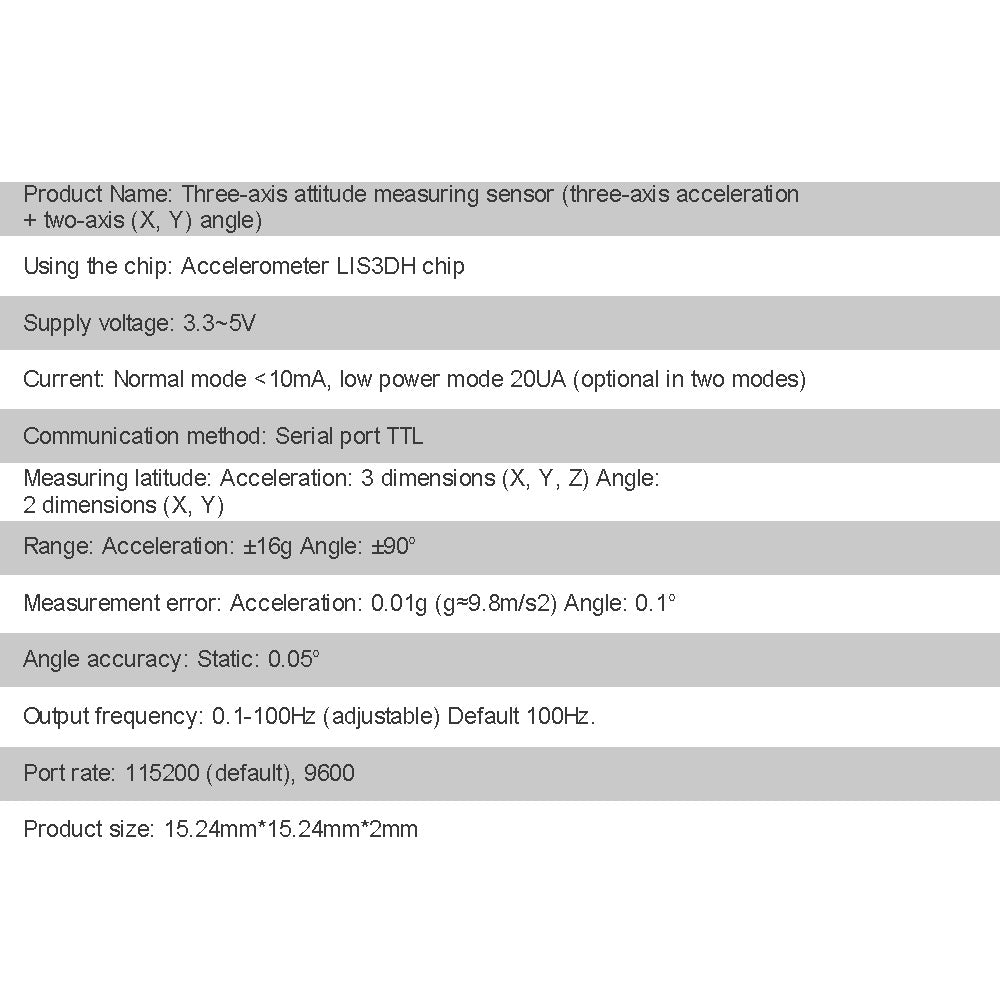 WitMotion WT31N High-Accuracy 3-Axis TTL Acceleration Sensor, 2-axis Angle Measurement, Unaffected by Magnetic Field, 3.3-5V Triple-axis AHRS IMU for Arduino and More - WitMotion