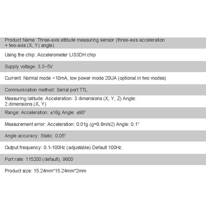 WitMotion WT31N High-Accuracy 3-Axis TTL Acceleration Sensor, 2-axis Angle Measurement, Unaffected by Magnetic Field, 3.3-5V Triple-axis AHRS IMU for Arduino and More - WitMotion