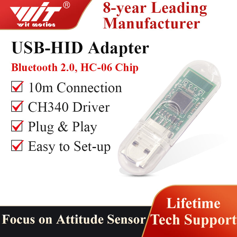 Hid R10 Bluetooth Module WitMotion USB-HID Wireless Bluetooth 2.0 Adapter, HID Tech, HC-06 Chip