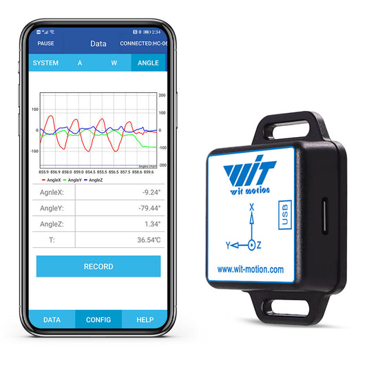 WitMotion BWT901BCL Bluetooth Accelerometer 200Hz MPU9250 AHRS 9-Axis Gyroscope+Angle(XY 0.05° Accuracy)+Magnetometer+Chip time with Barometric - WitMotion