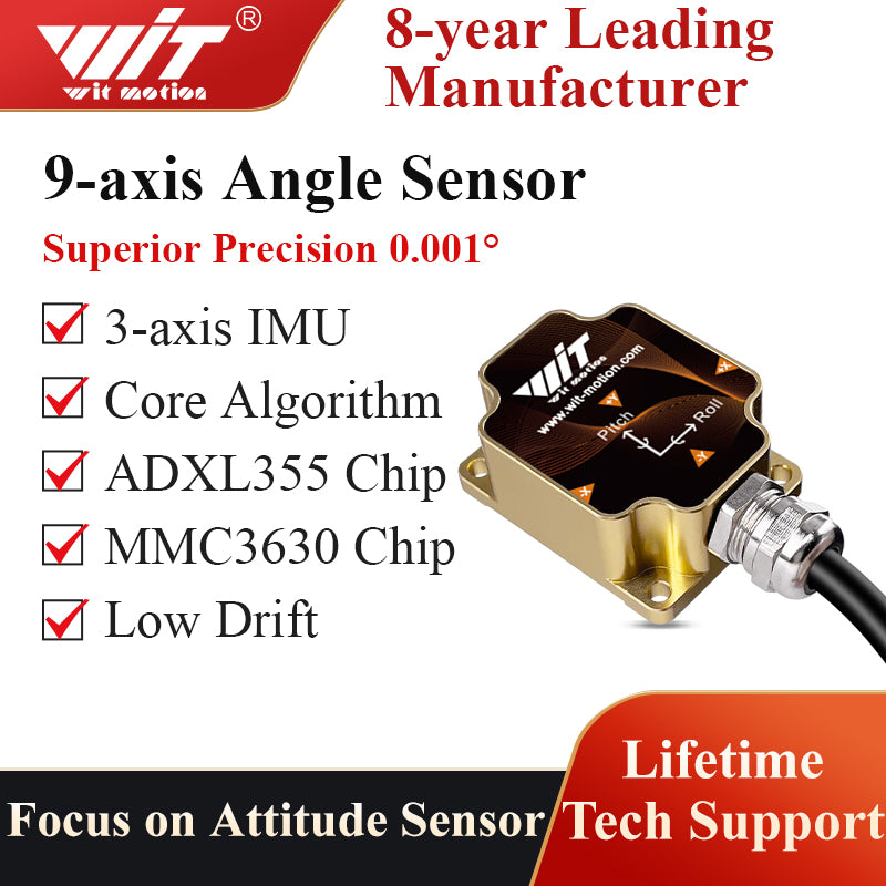 WITMOTION HWT9053-485 high-precision accelerometer angle tilt and temperature compensation MMC3630 magnetometer ADXL355 - WitMotion