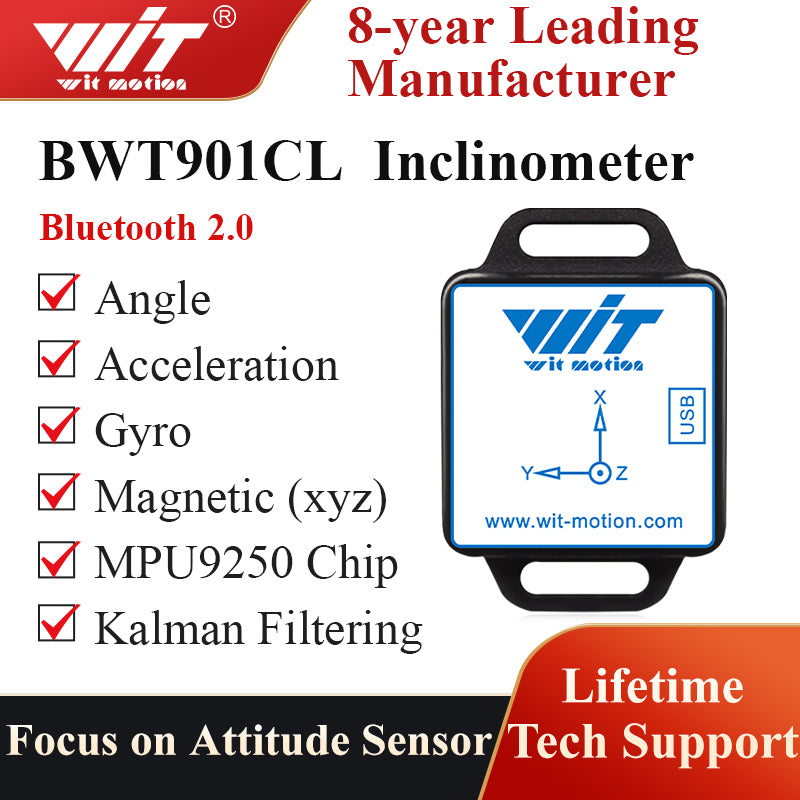 Bluetooth 2.0 Accelerometer+Inclinometer] BWT901CL MPU9250 High-Preci –  WitMotion ShenZhen CO.,LTD