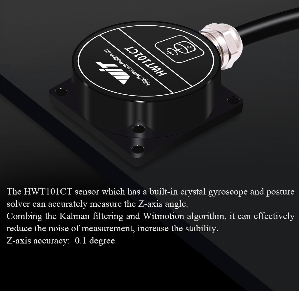 HWT101CT-TTL Military Grade Z-Axis Inclinometer, MEMS Tilt Sensor, Built-in Highly Integrated Crystal Gyroscope Rotation Angle Attitude Sensor Kalman Filter Algorithm, Automatic Data Storage, Multi-Cascade Support