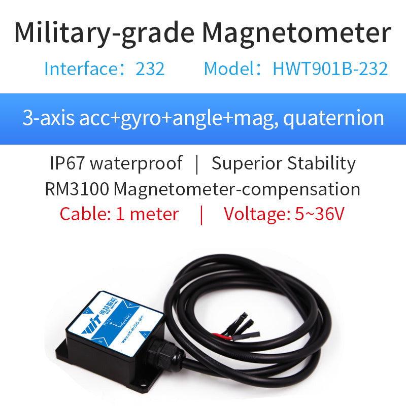 [Military-Grade Accelerometer+Inclinometer] HWT901B MPU9250 9-axis Gyroscope+Angle(XY 0.05° Accuracy)+Digital Compass+Air Pressure+Altitude, Magnetometer Compensation AHRS IMU | Kalman Filtering - WitMotion