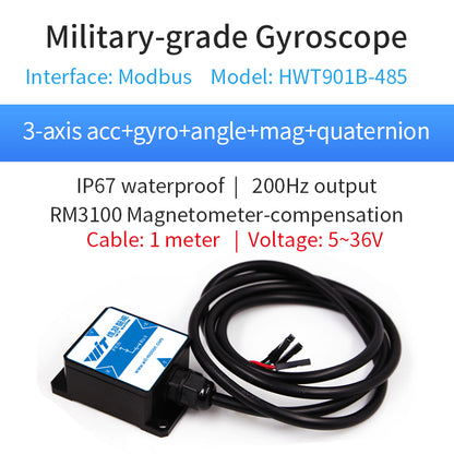 [Military-Grade Accelerometer+Inclinometer] HWT901B MPU9250 9-axis Gyroscope+Angle(XY 0.05° Accuracy)+Digital Compass+Air Pressure+Altitude, Magnetometer Compensation AHRS IMU | Kalman Filtering - WitMotion