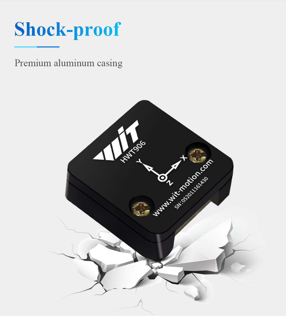 High-Precision Inclinometer HWT906 1000Hz Military-Grade Accelerometer+Digital Compass+Gyro,with Temperaturer Compensation - WitMotion