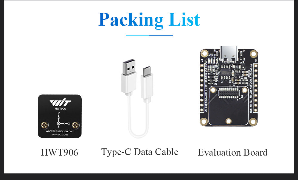 High-Precision Inclinometer HWT906 1000Hz Military-Grade Accelerometer+Digital Compass+Gyro,with Temperaturer Compensation - WitMotion
