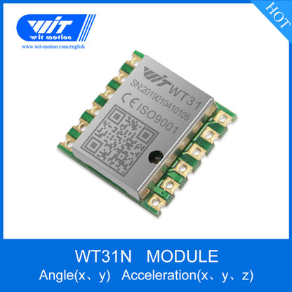 WitMotion WT31N High-Accuracy 3-Axis TTL Acceleration Sensor, 2-axis Angle Measurement, Unaffected by Magnetic Field, 3.3-5V Triple-axis AHRS IMU for Arduino and More - WitMotion